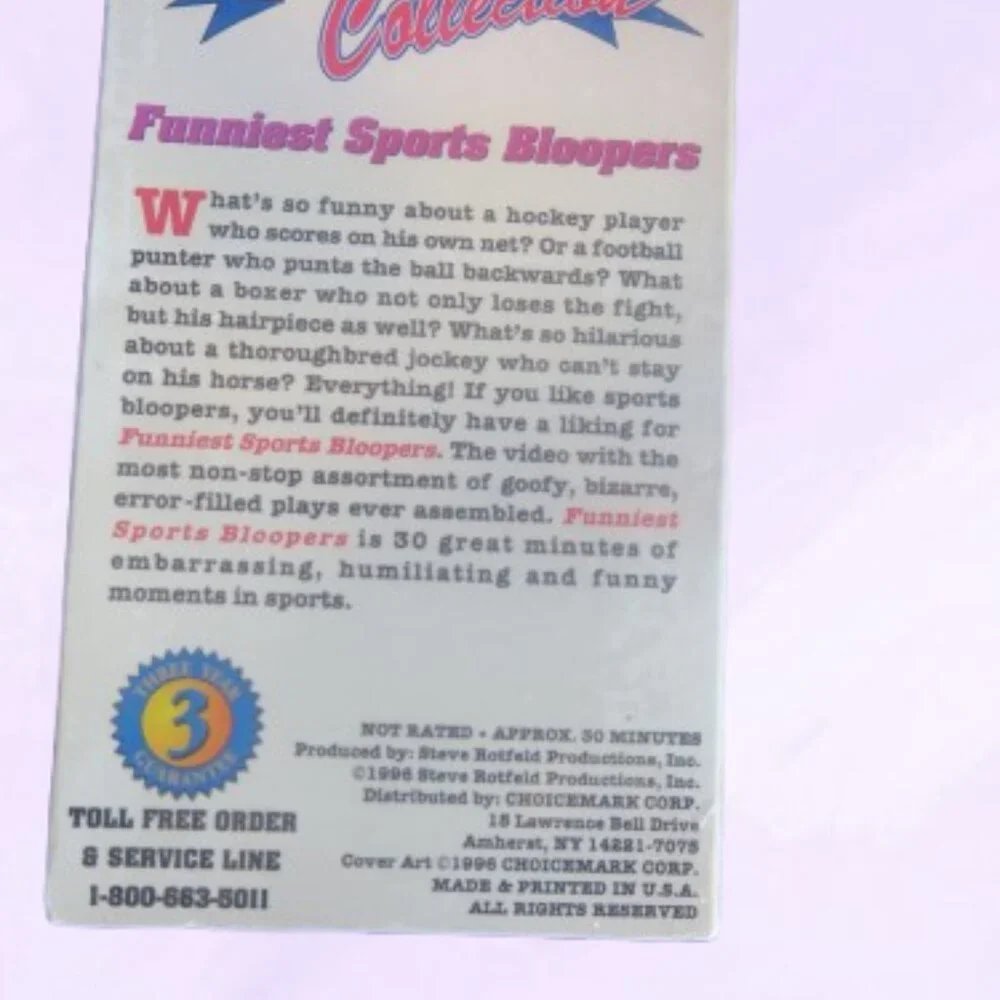 The Amazing Sports Videos Collections vintage Funniest Sports Bloopers VHS VCR.